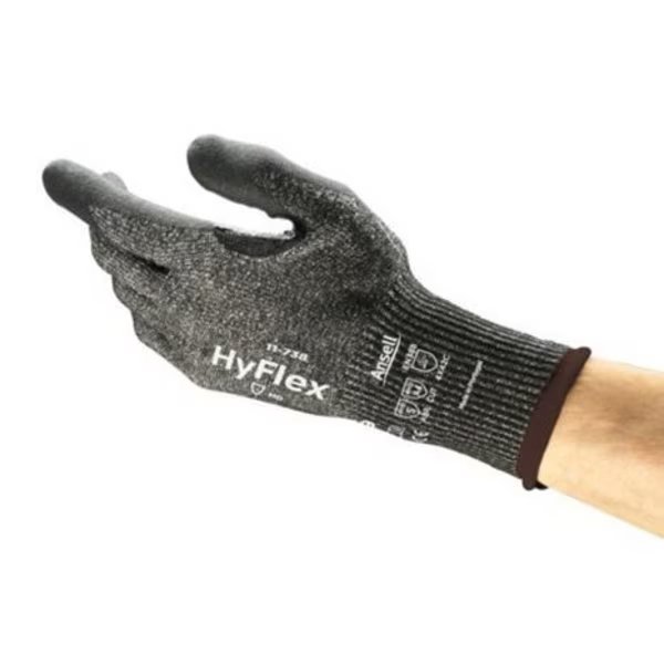 15G Xstatic Yarn Knit/Gray Foam Nit.Plm.Ct, Smooth Grip, Knitwrist, Sz7, Ansell, Mfr#: 11-738-8